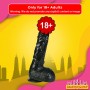 8 inch Black Realistic Non Vibrator With Suction Cup RSNV-018