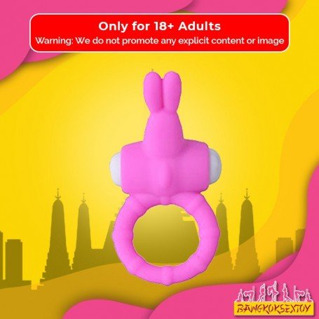 Rabbit Vibrating Penis Ring Blue Lolly CR-018