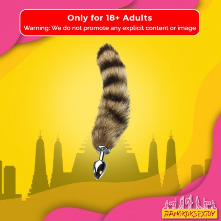 Fox Tail Brown Plated Metal Anal Plugs AD-020