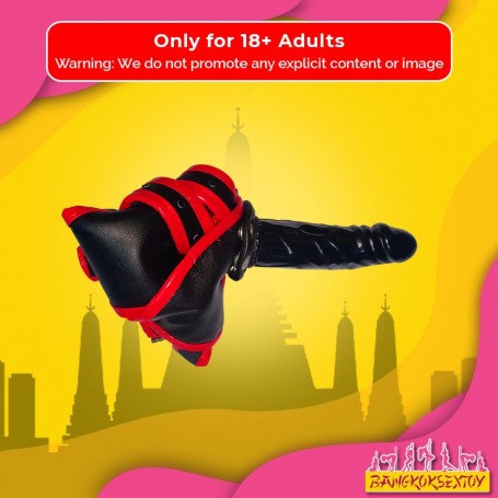 Black Red Edge Leather Harness Lesbian Strapon SO-025