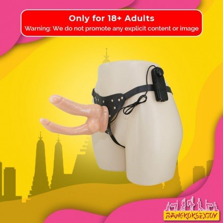 Baile Vibrating Strap-on Double Dildo with Realistic Balls SO-034